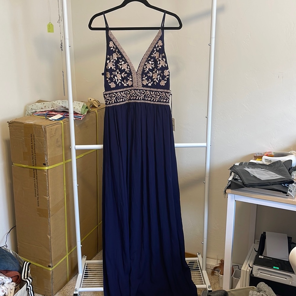 Embroidered Floor Length Dress